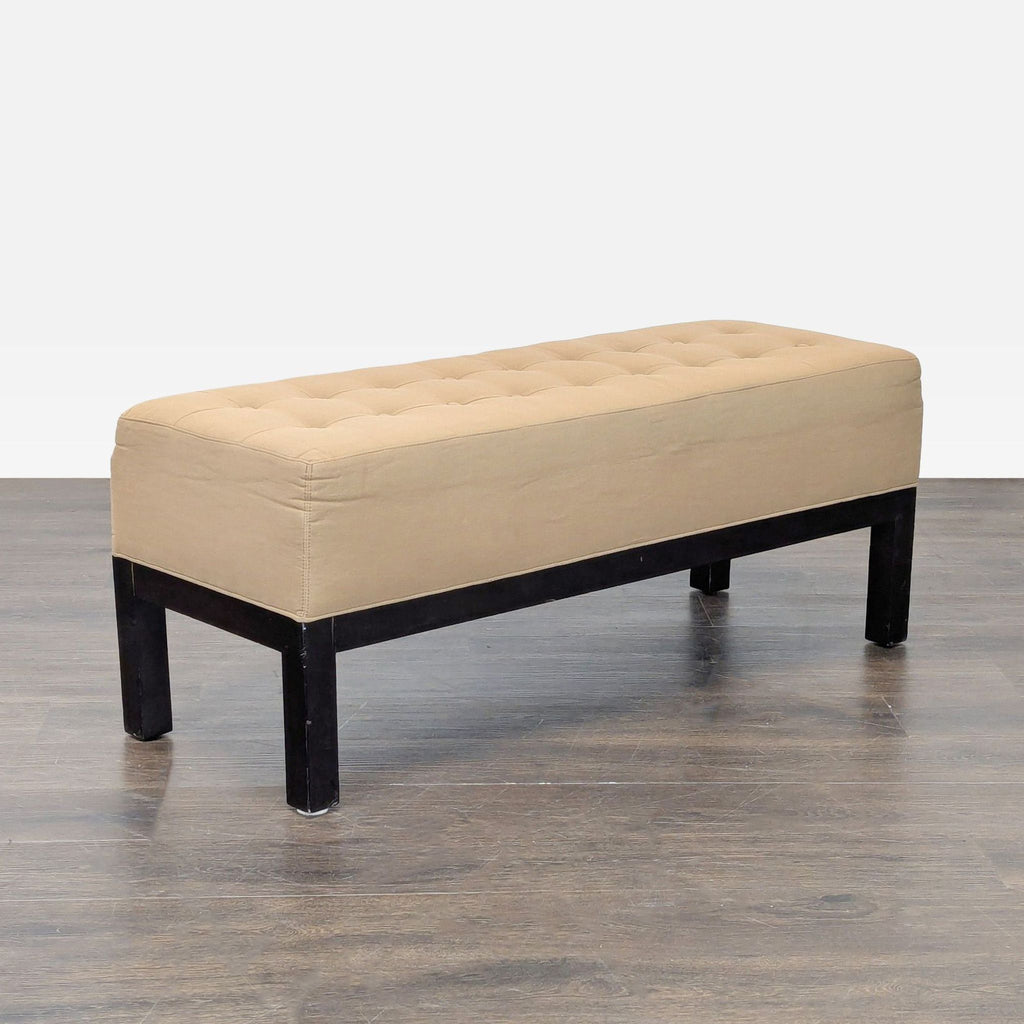 Button Tufted Bench on Wood Base - Accepted Offer (34.34% discount)