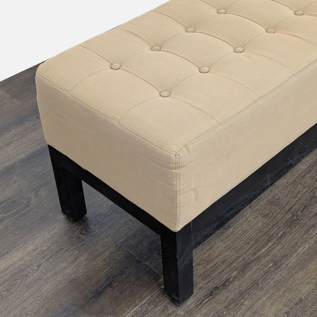 Button Tufted Bench on Wood Base - Accepted Offer (34.34% discount)