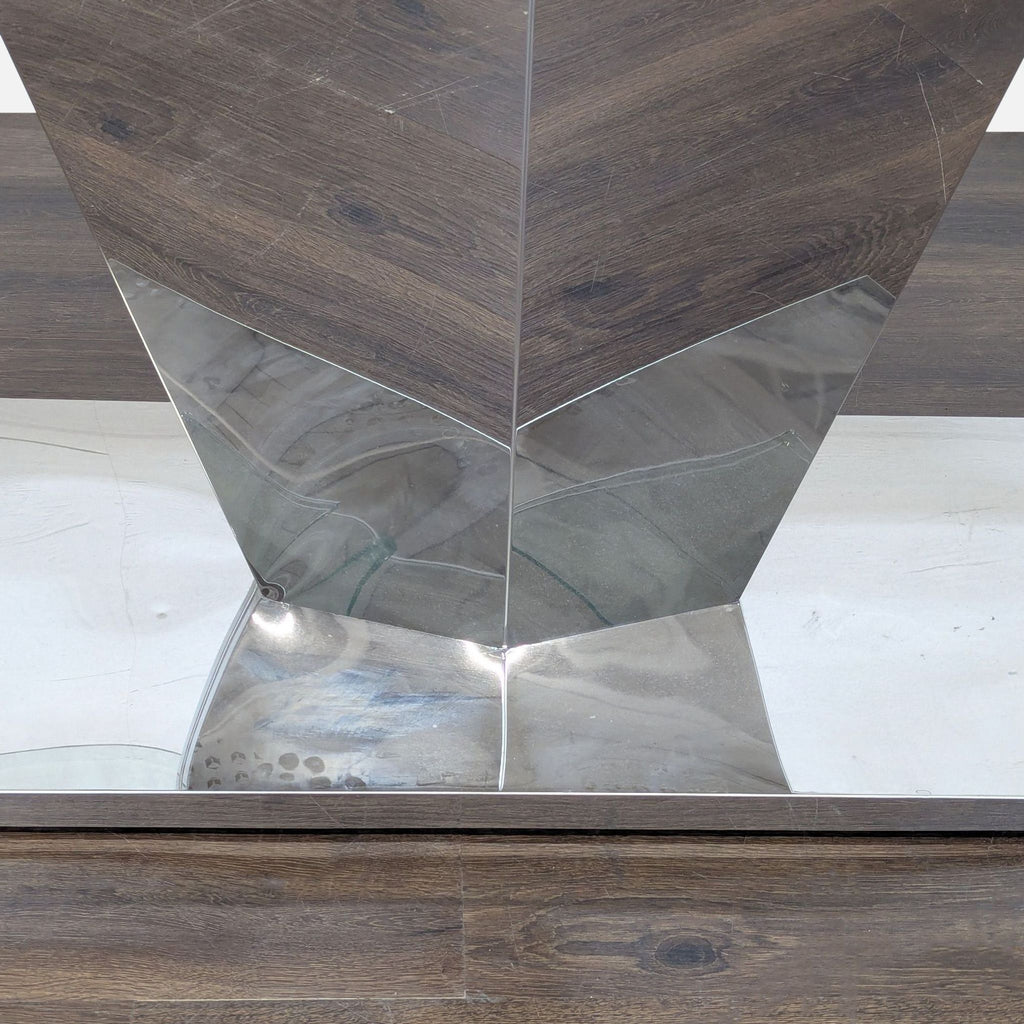Glass and Metal Expandable Dining Table