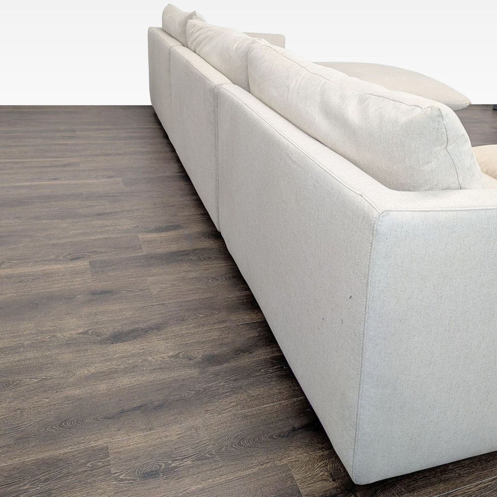 Crate & Barrel Unwind Modern Beige Sectional Sofa - Spacious and Comfy