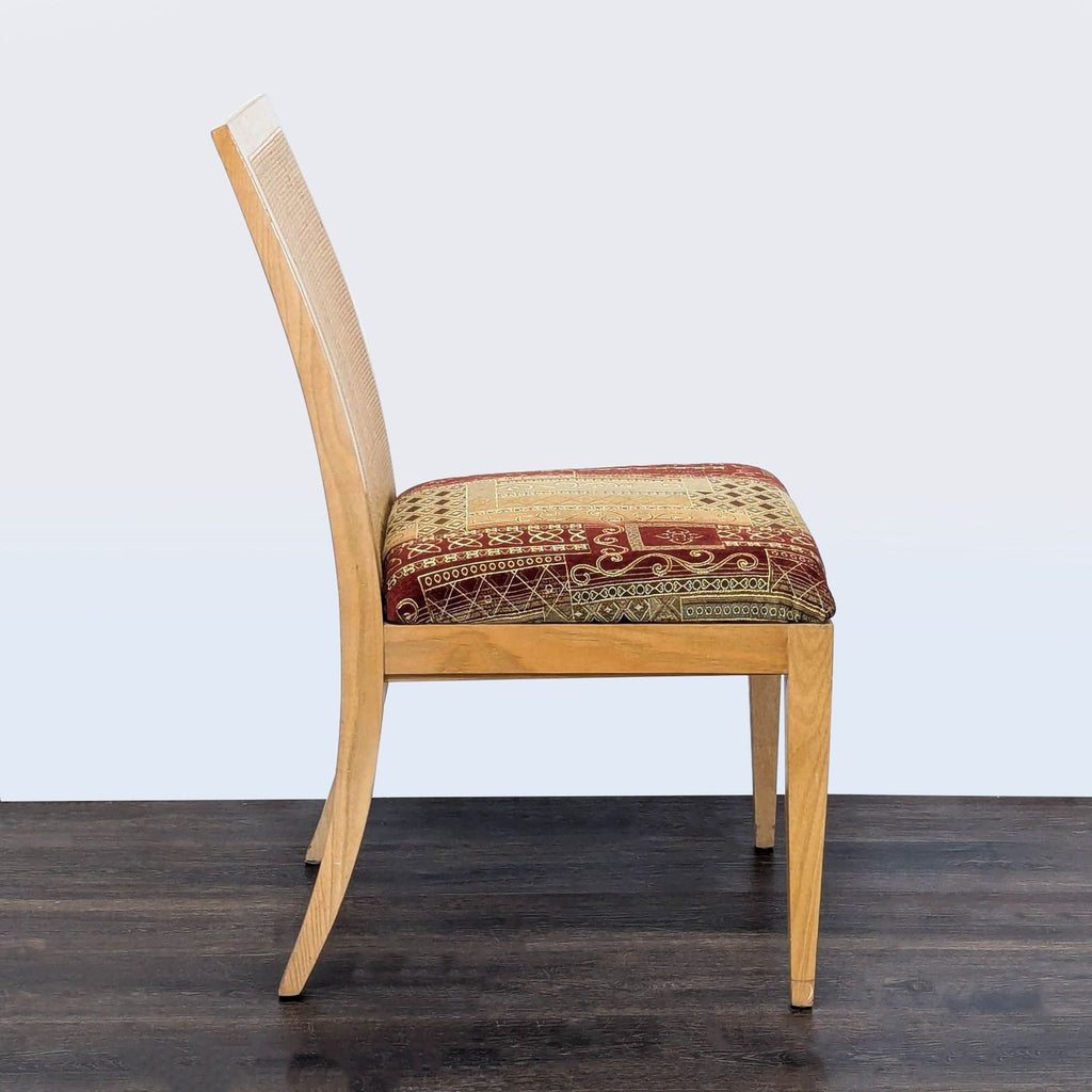 Set of 6 Wood Upholstered Dining Chair including 2 arm chairs