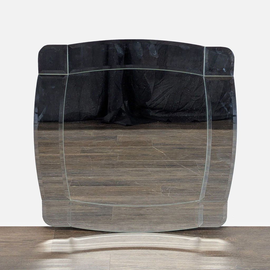 1. Faceted and beveled Ikea mirror with geometric detailing, reflecting modern style.