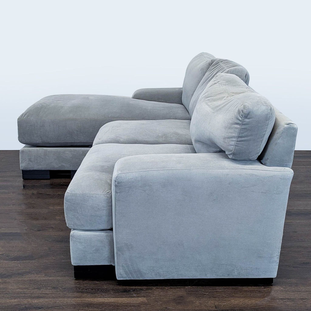 Lving Spaces Gray Sectional Sofa with Chaise - Modern and Comfortable