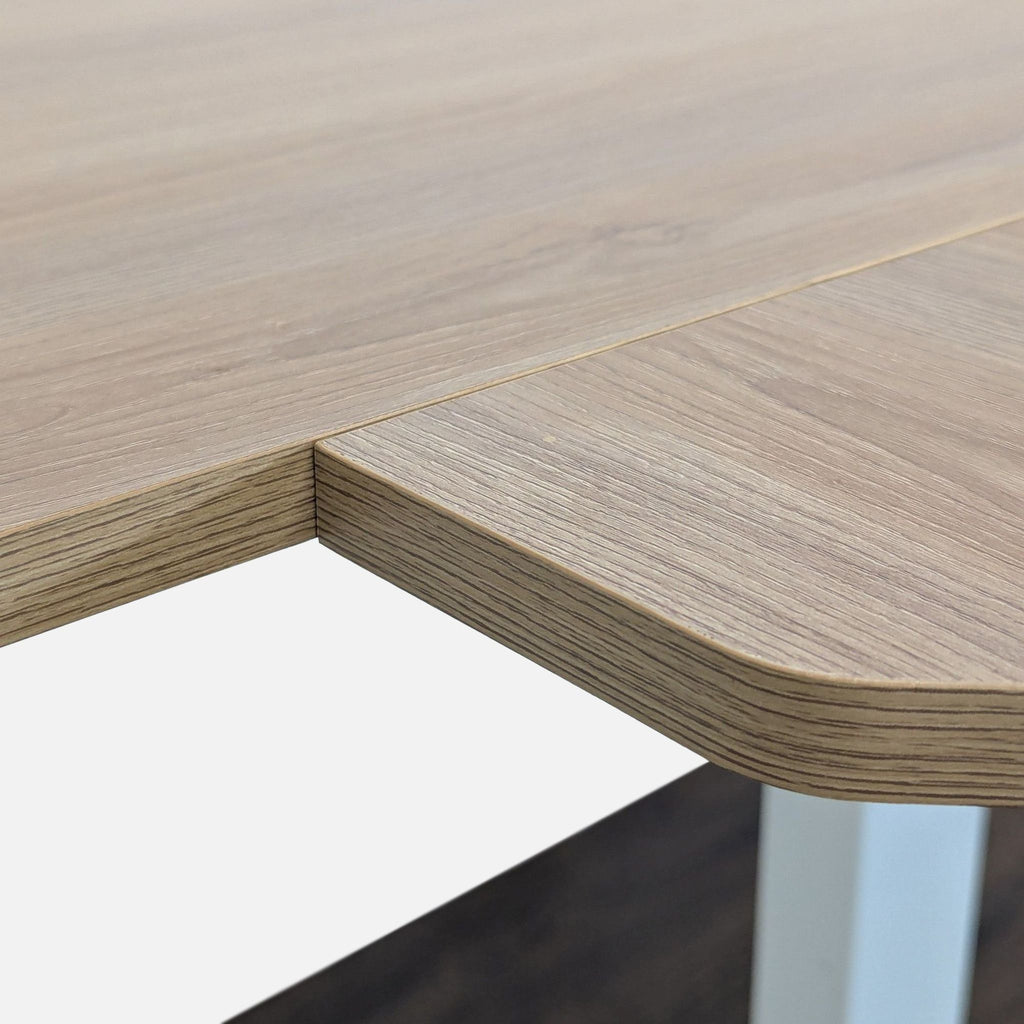 HEONAM Electric Height Adjustable L-Shaped Desk with Wheels