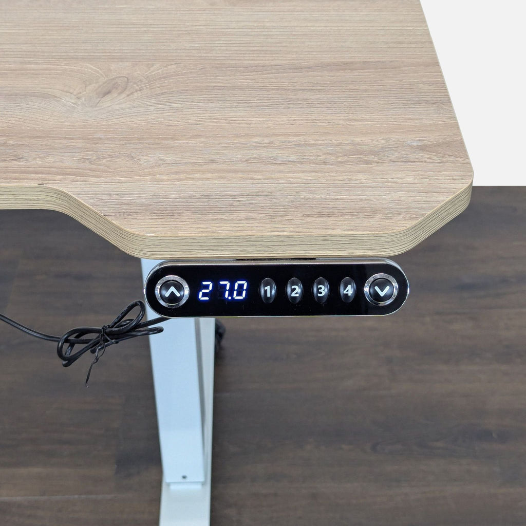 HEONAM Electric Height Adjustable L-Shaped Desk with Wheels