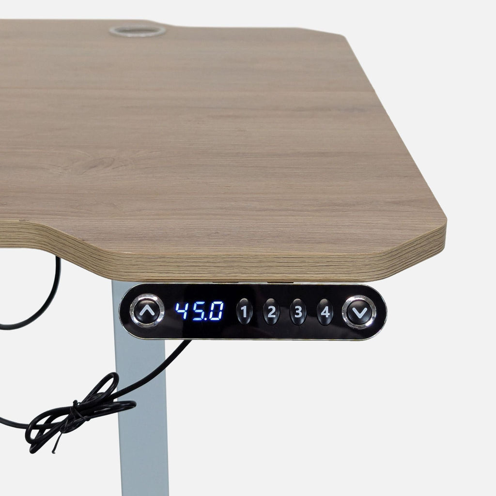 HEONAM Electric Height Adjustable L-Shaped Desk with Wheels