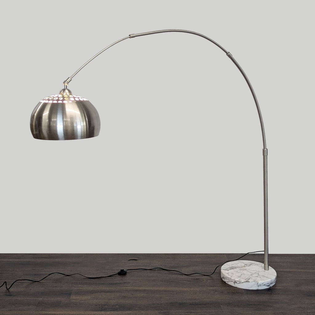 EQ3 Adjustable Arc Floor Lamp with Marble Base