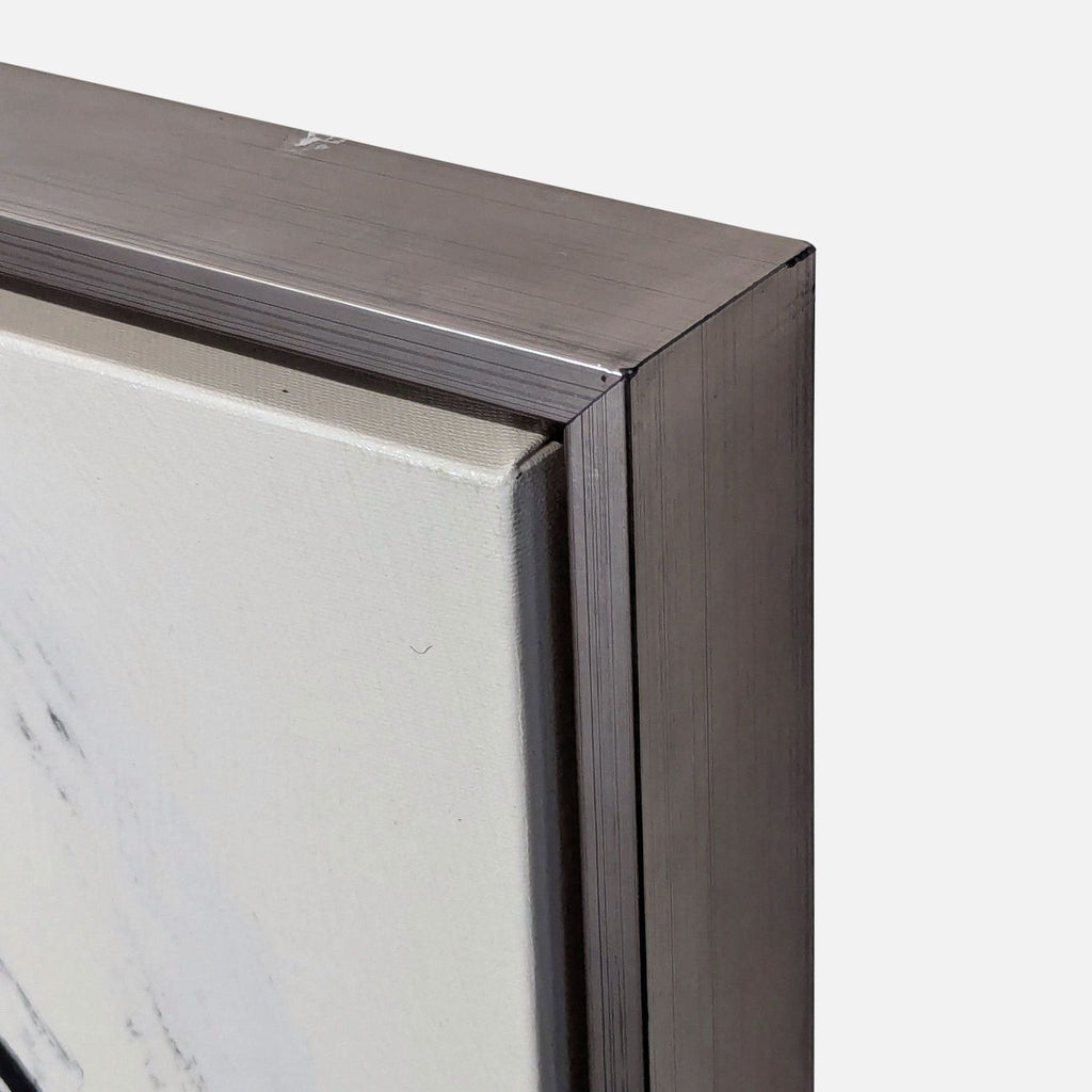 Eye-catching framed artwork featuring energetic black swirls on white, ideal for stylish home or office display.