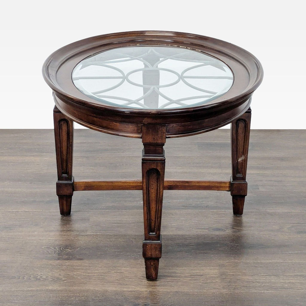 Decorative Iron and Glass Top Coffee Table