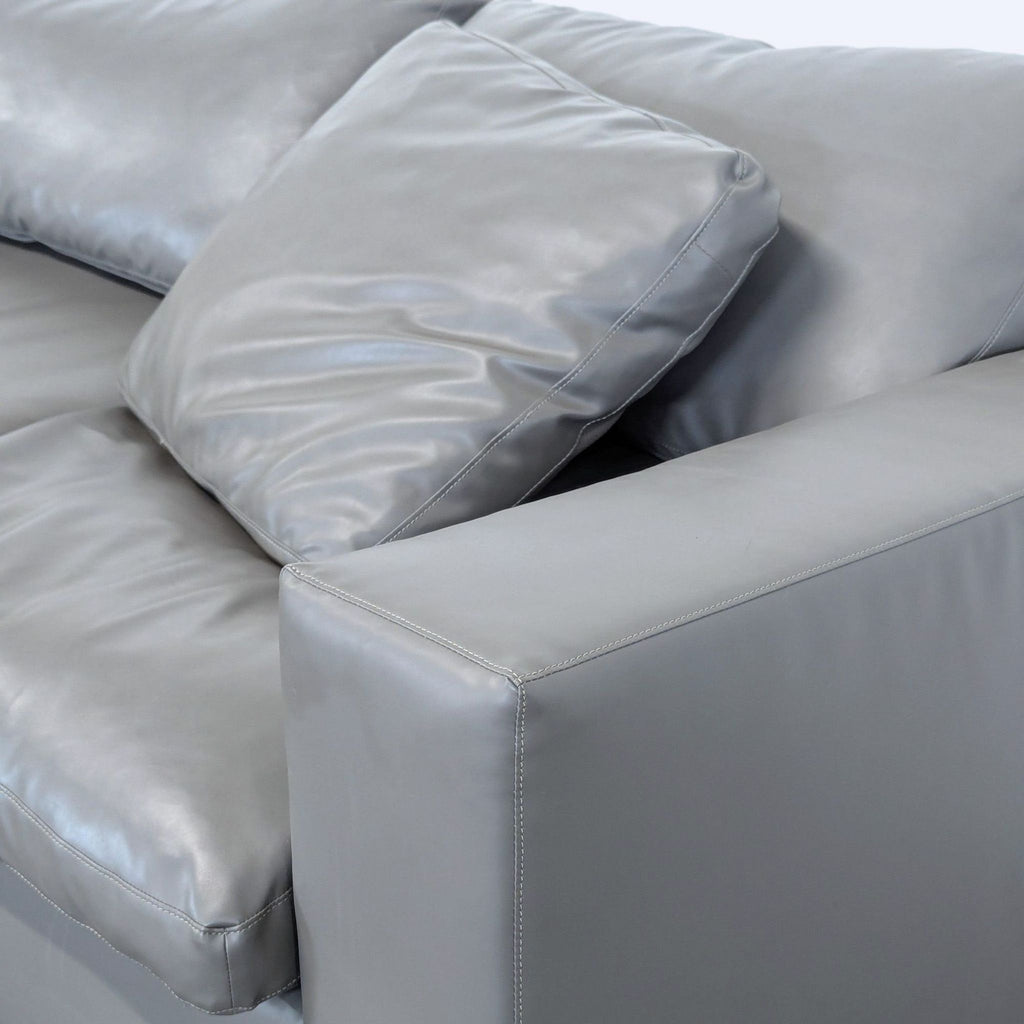 Modway Commix Grey Vegan Leather Sectional Sofa - Spacious L-Shaped Seating