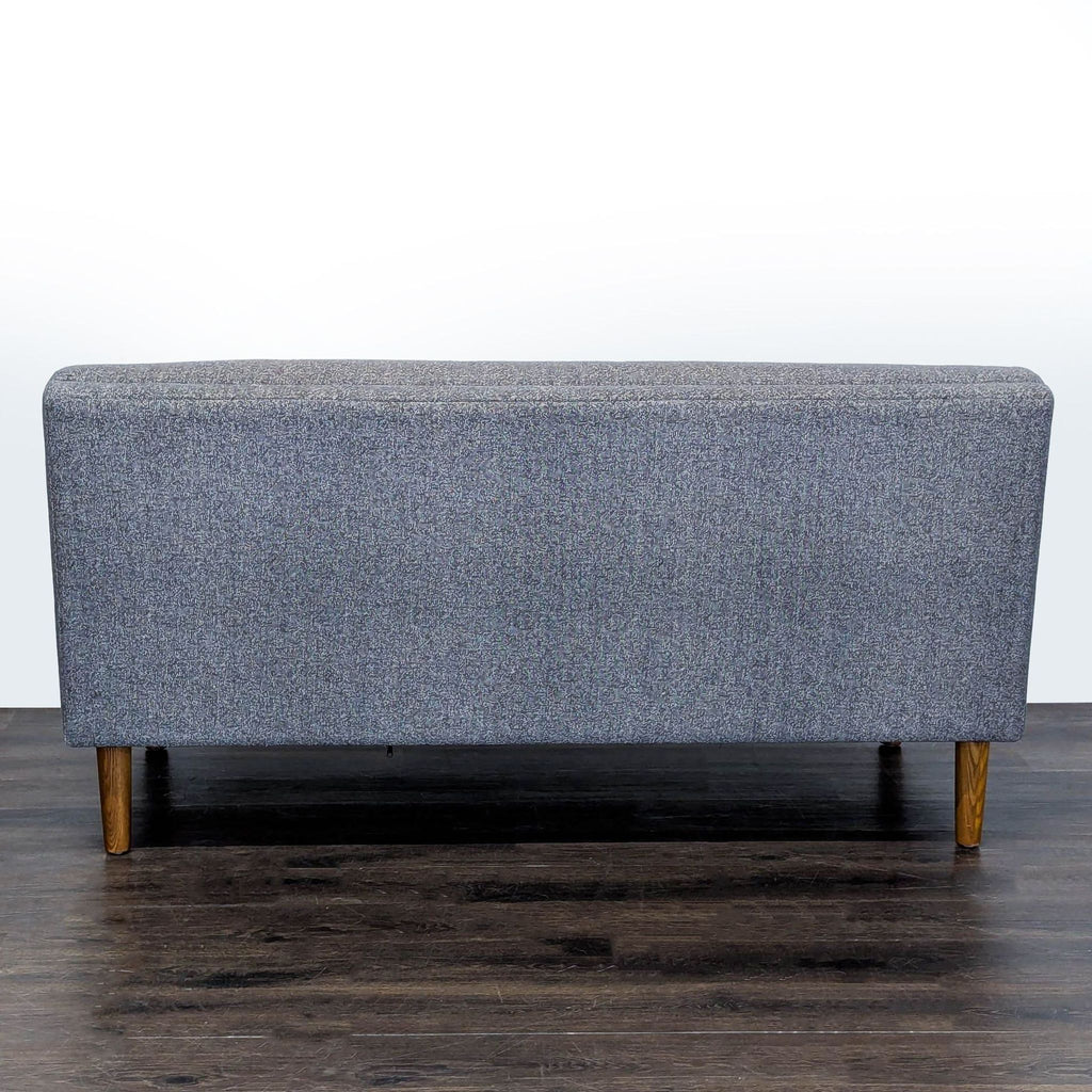 Jason Furniture Modern Gray Fabric Loveseat with Wooden Legs
