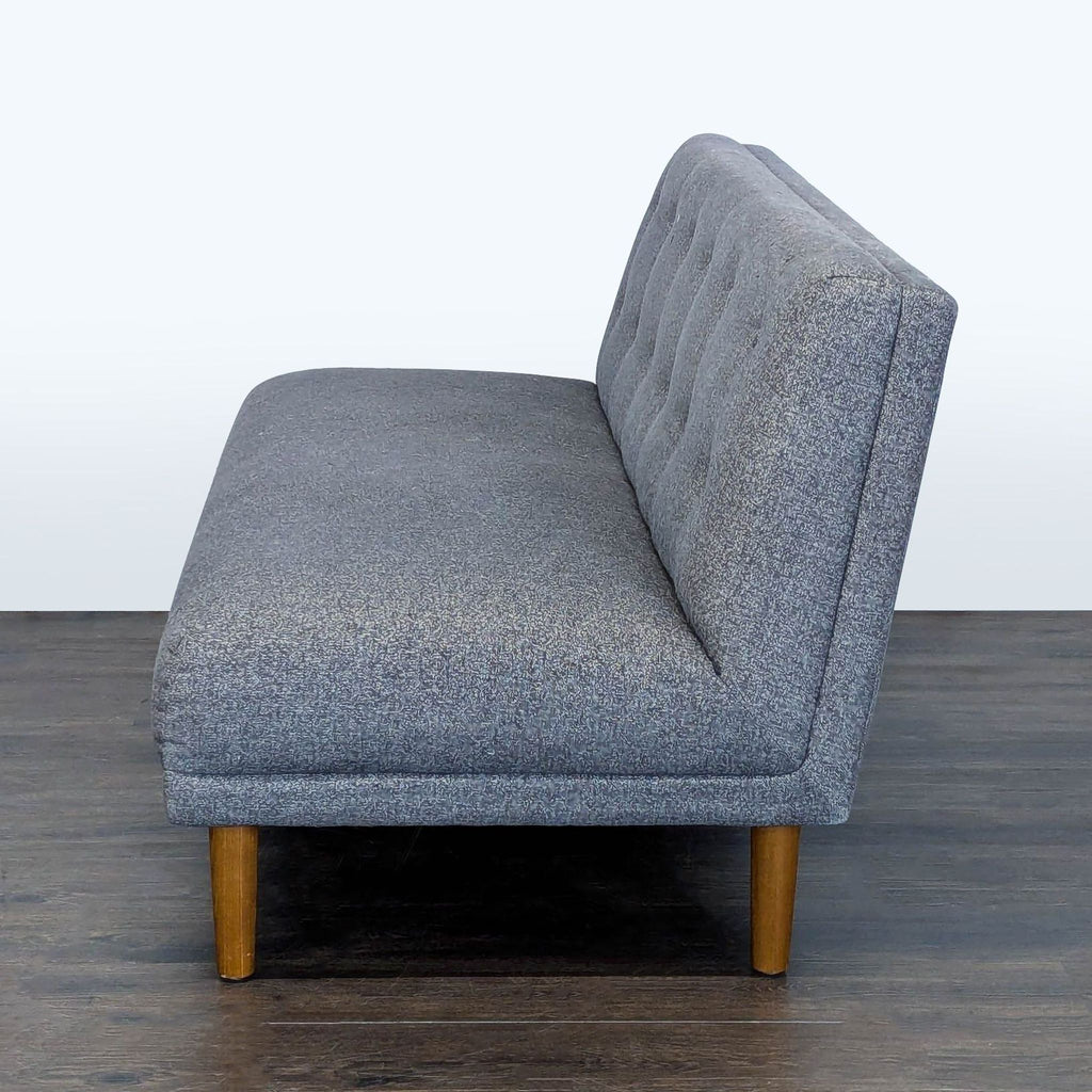 Jason Furniture Modern Gray Fabric Loveseat with Wooden Legs