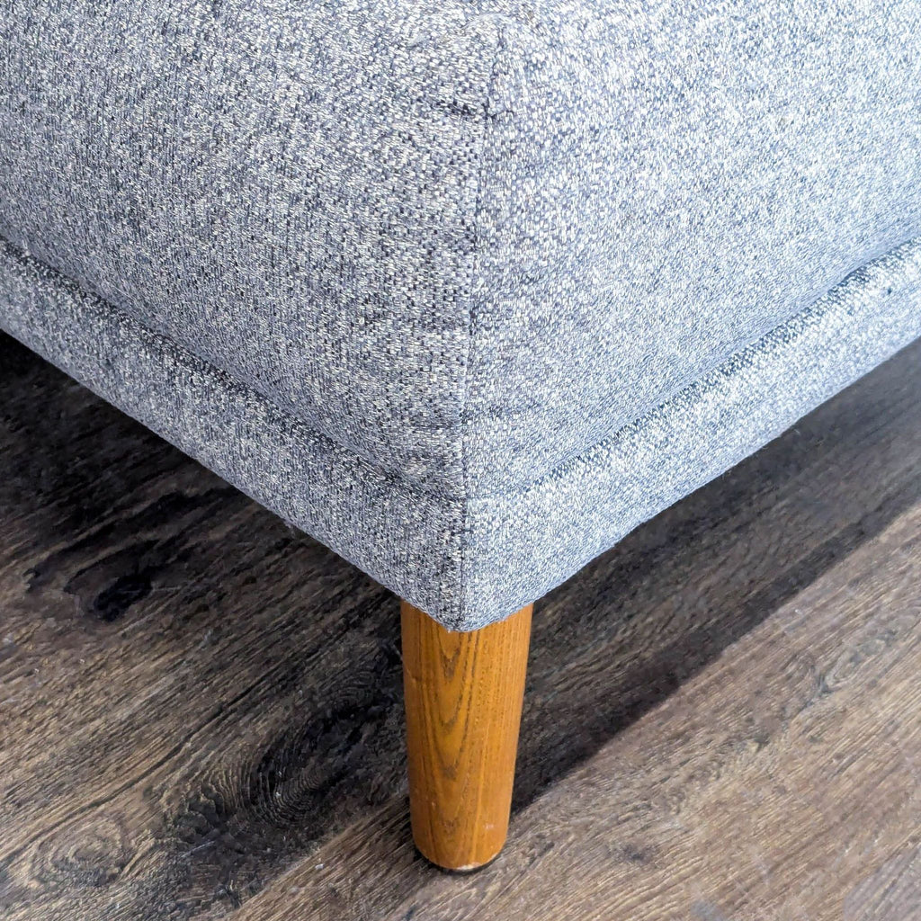 Jason Furniture Modern Gray Fabric Loveseat with Wooden Legs