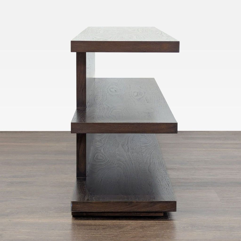 Modern Dark Wood Three-Tier Bookshelf