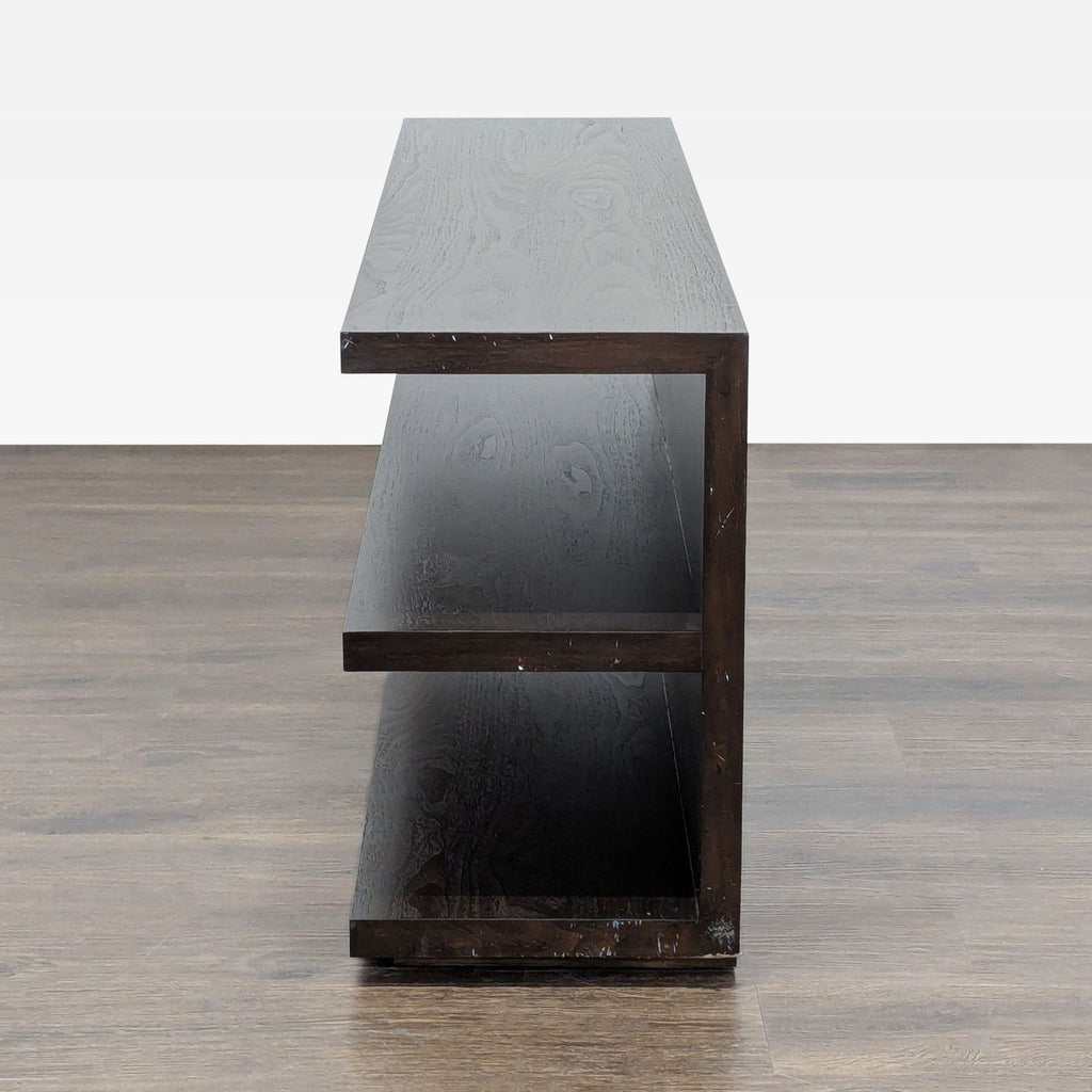 Modern Dark Wood Three-Tier Bookshelf