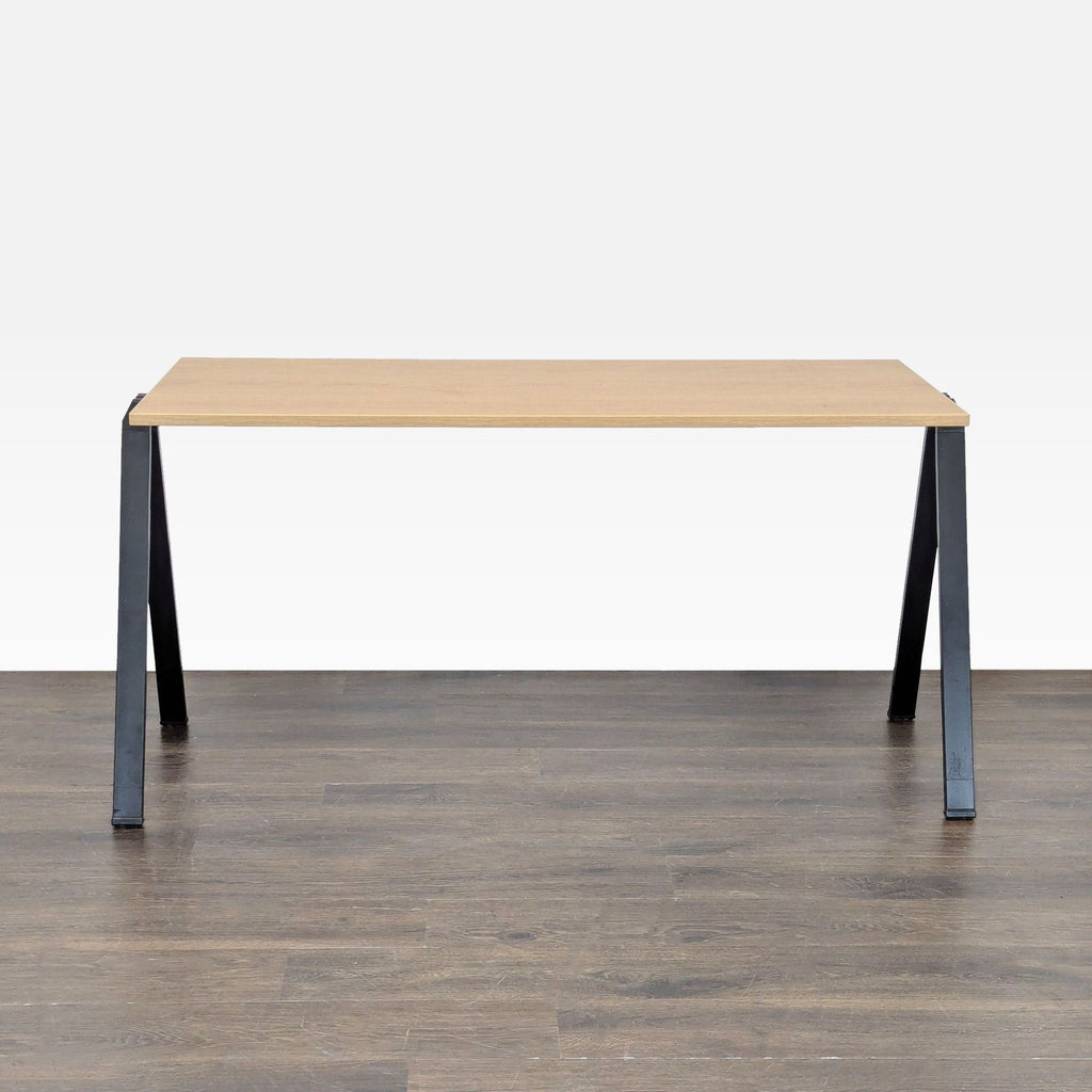 Bernhardt Yuno Modern Minimalist Wood Laminate and Metal Desk