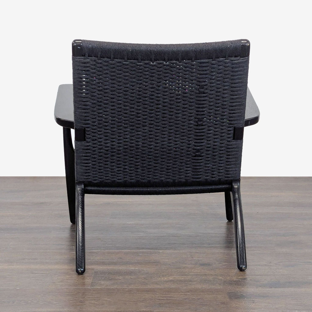 Carl Hansen & Son CH25 Modern Black Woven Lounge Chair by Hans J. Wegner