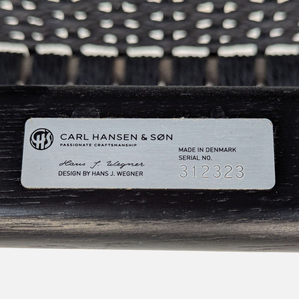 Carl Hansen & Son CH25 Modern Black Woven Lounge Chair by Hans J. Wegner