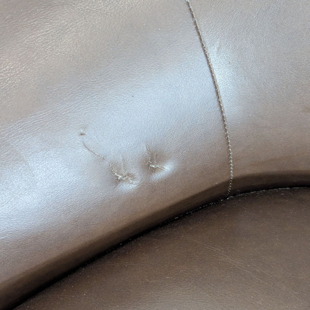 Article Brown Leather Swivel Lounge Chair - Modern Comfort