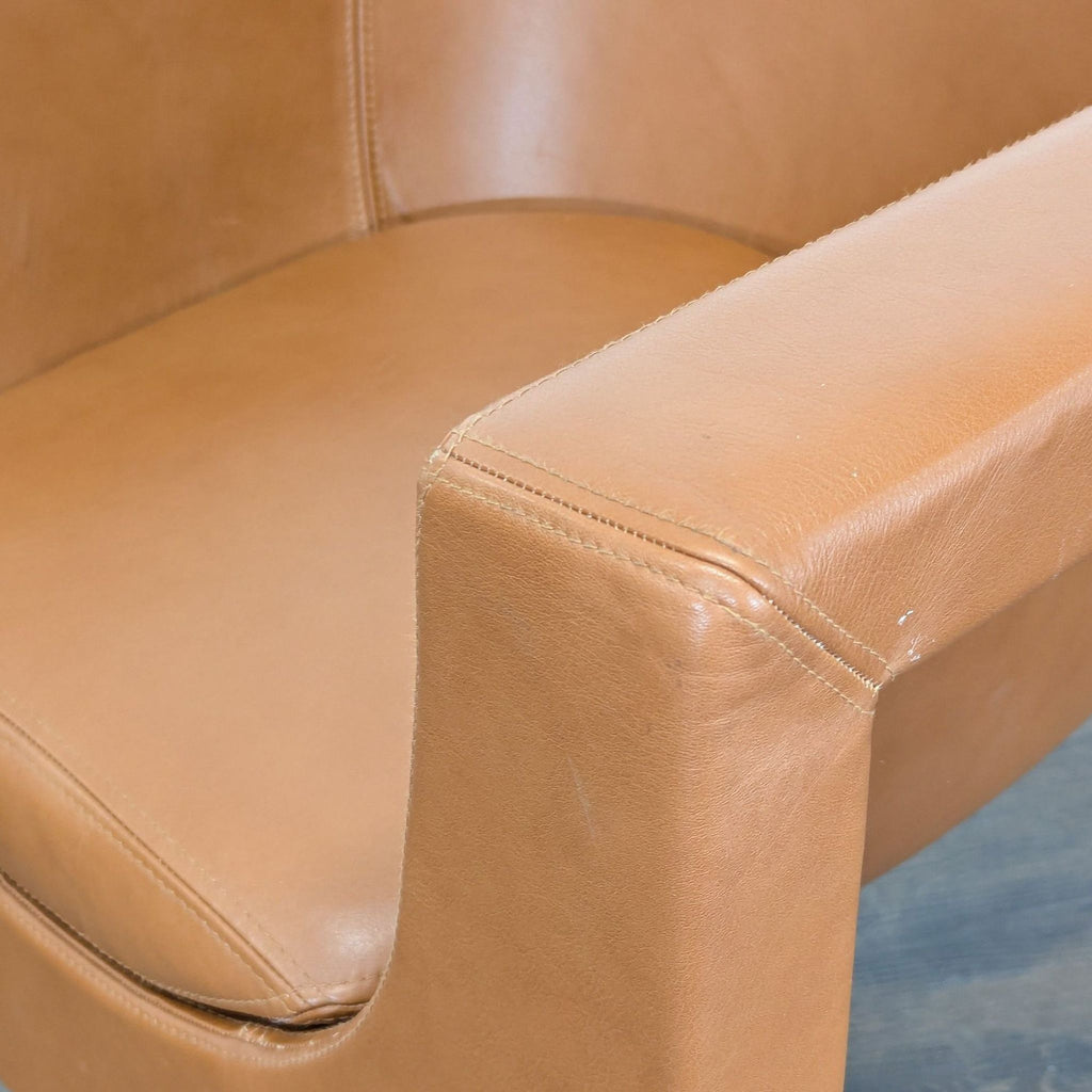 STUA Nube Modern Brown Leather Lounge Chair with Chrome Legs