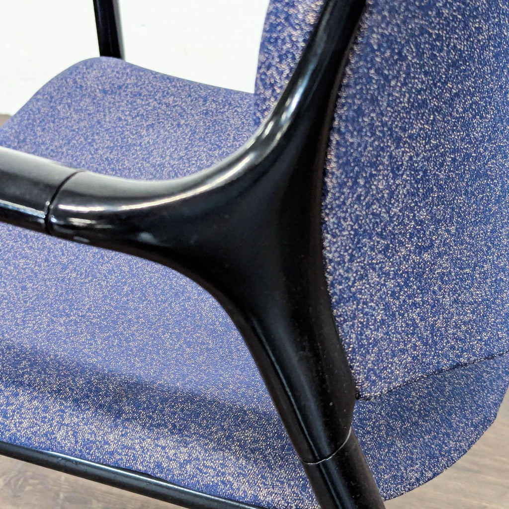 Herman Miller Aside Blue Fabric Guest Chair with Black Metal Frame