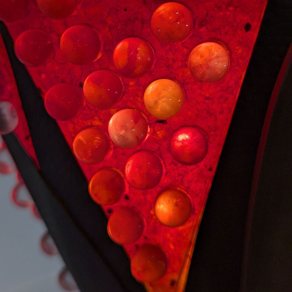 Decorative Red Art Glass Floor Lamp With Metal Stand
