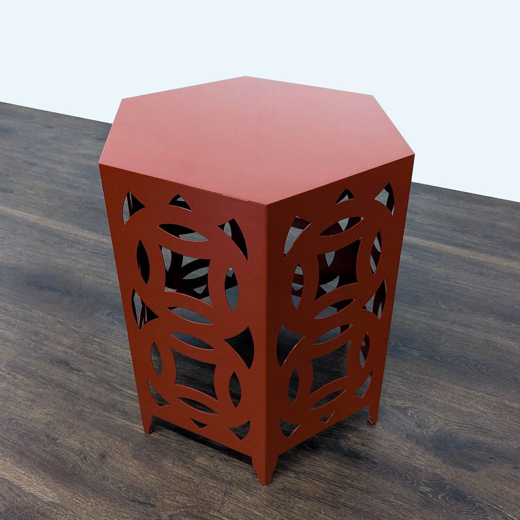 Metal Hexagonal Accent Table