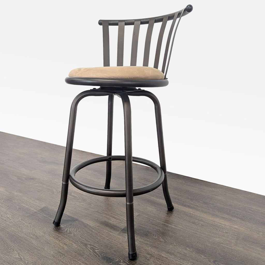 Metal Frame Swivel Counter Stool with Upholstered Seat