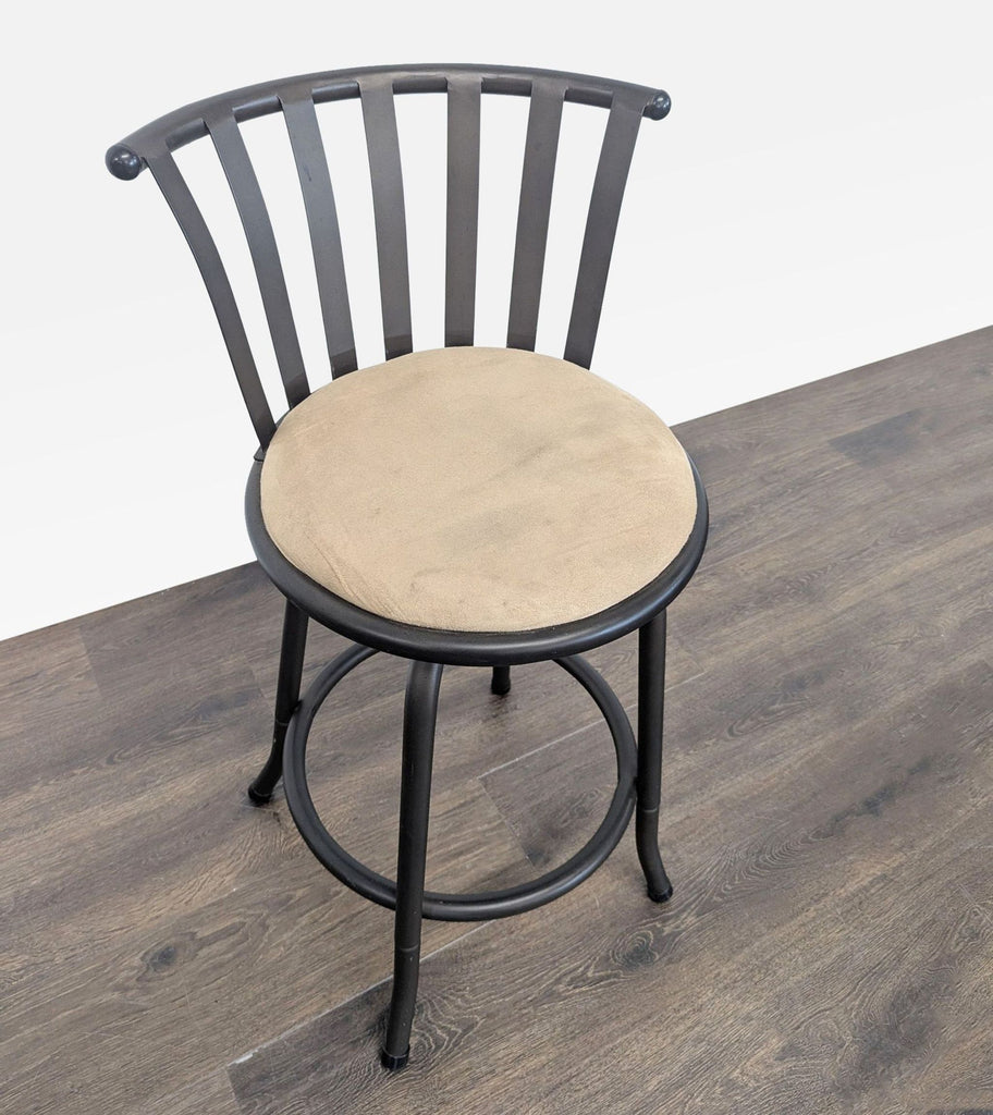 Metal Frame Swivel Counter Stool with Upholstered Seat