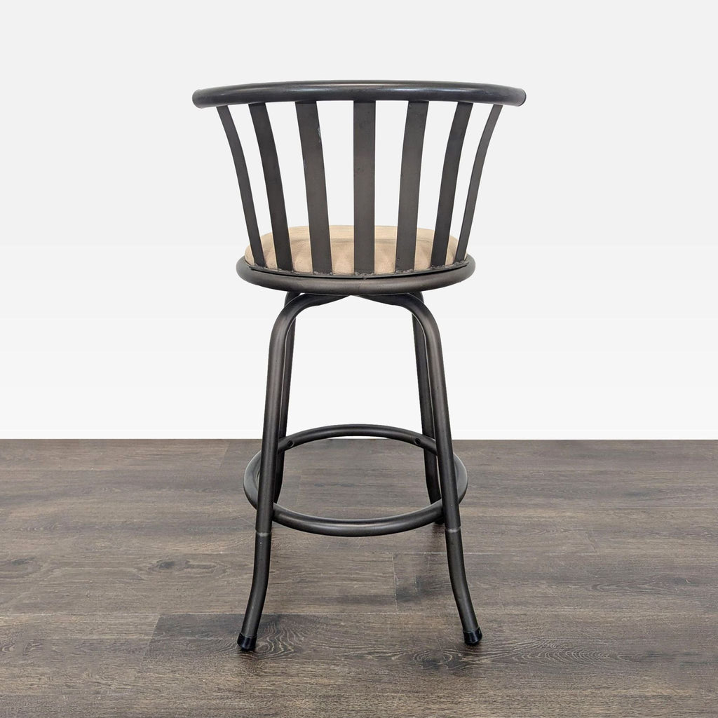 Metal Frame Swivel Counter Stool with Upholstered Seat