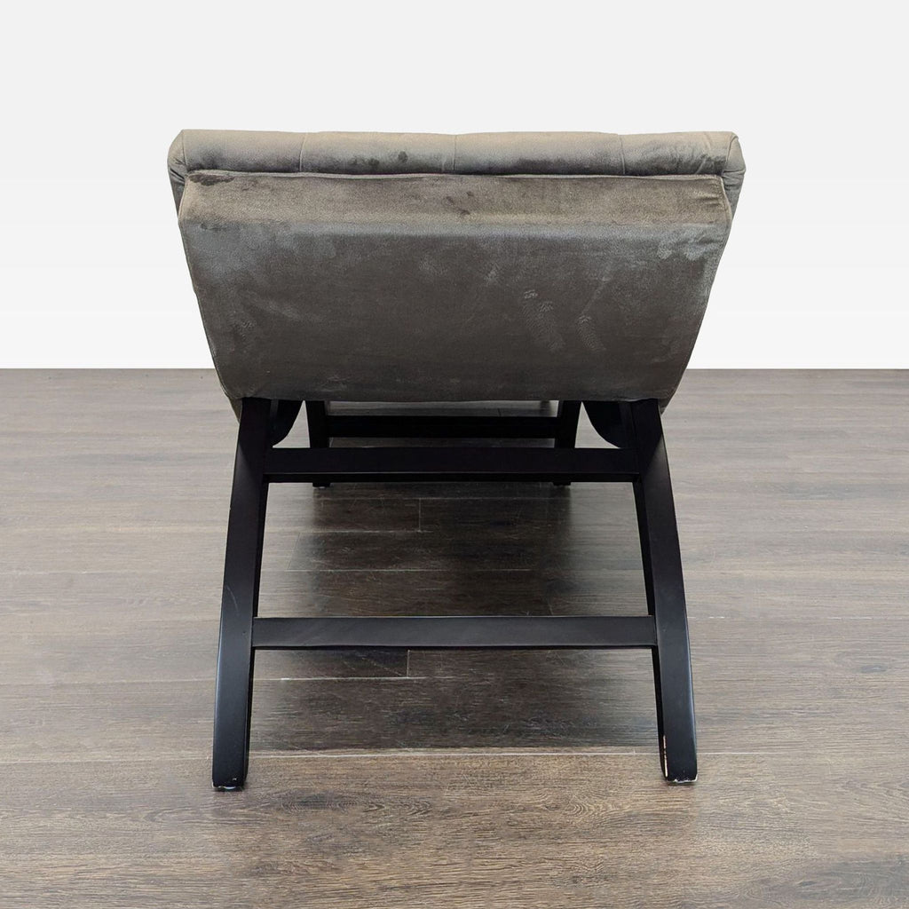 Noble House Home Tufted Gray Velvet Lounge Chaise