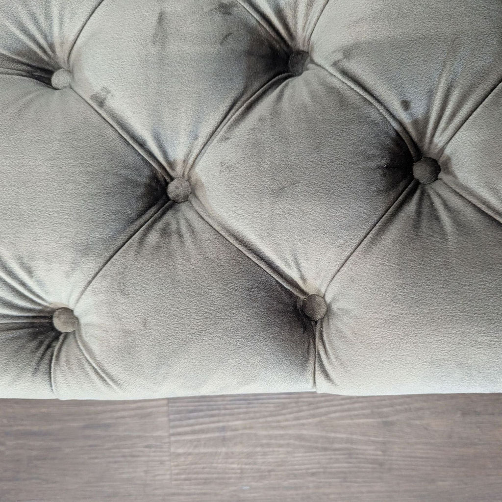 Noble House Home Tufted Gray Velvet Lounge Chaise