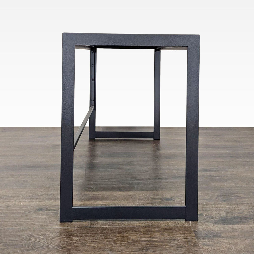 Rustic wood and black metal Coaster desk, combining clean lines and ample workspace for an organized office.