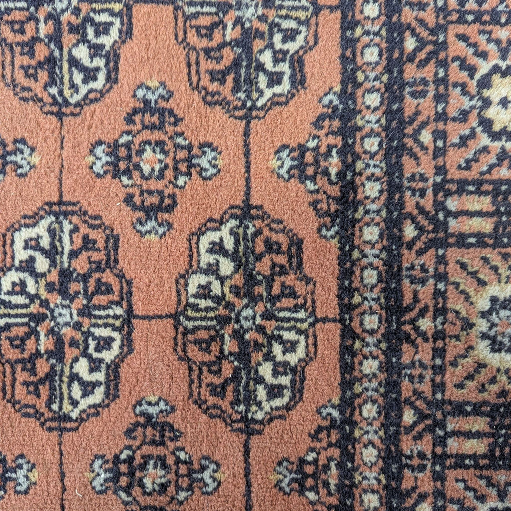 Caspian 4x6 Traditional Pattern Rug with Floral Border, Warm Rust and Black Tones