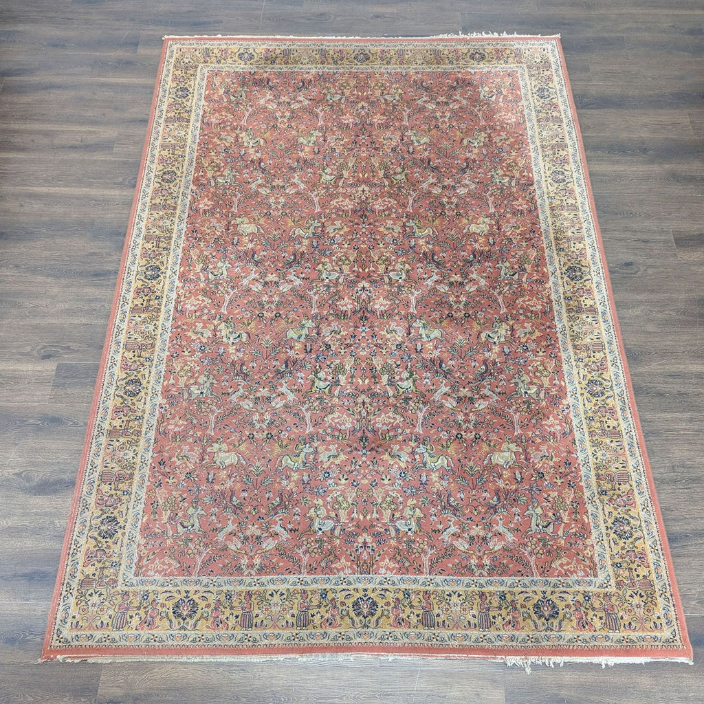 1. Couristan rug with a red Persian-style design and ornate gold border, perfect for traditional décor.