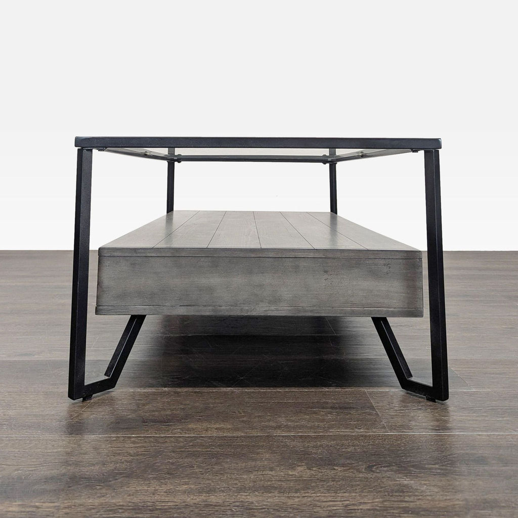 Glass Top Coffee Table with Drawers