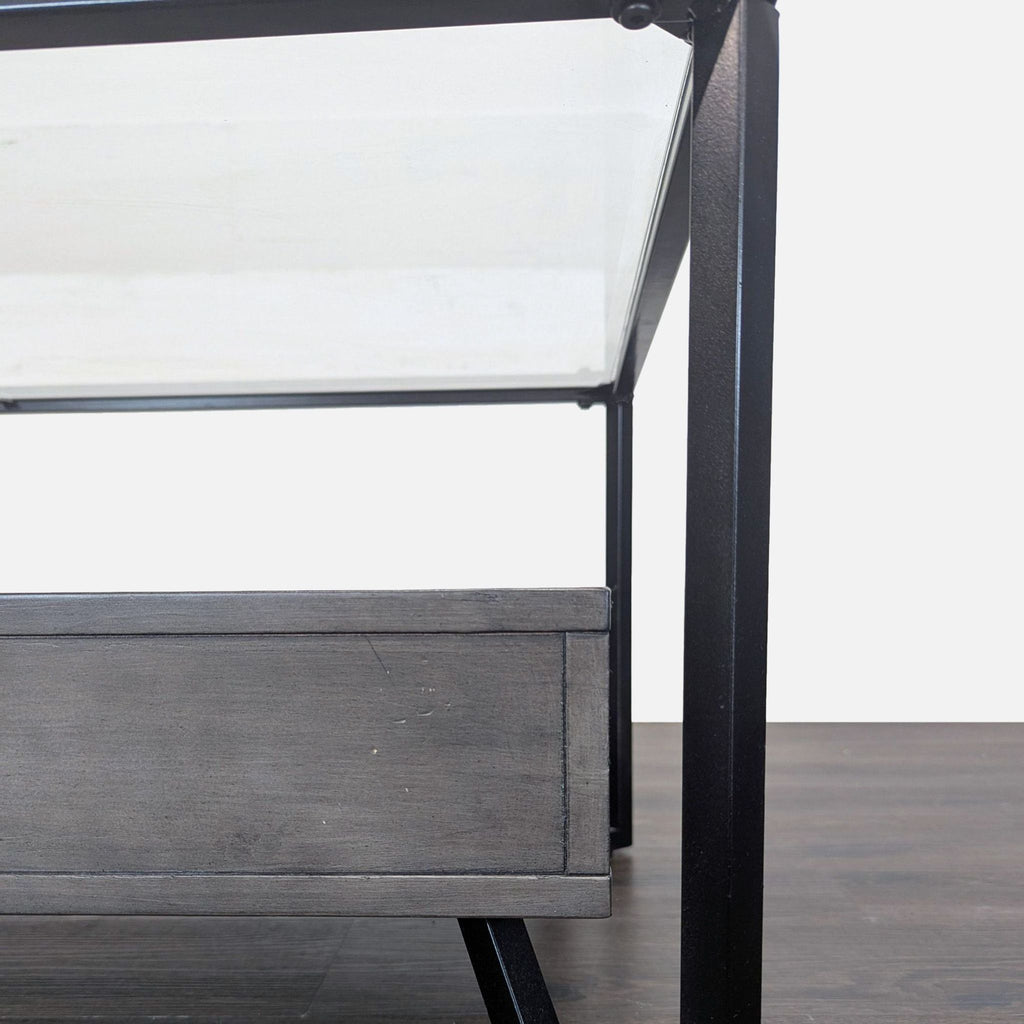 Glass Top Coffee Table with Drawers