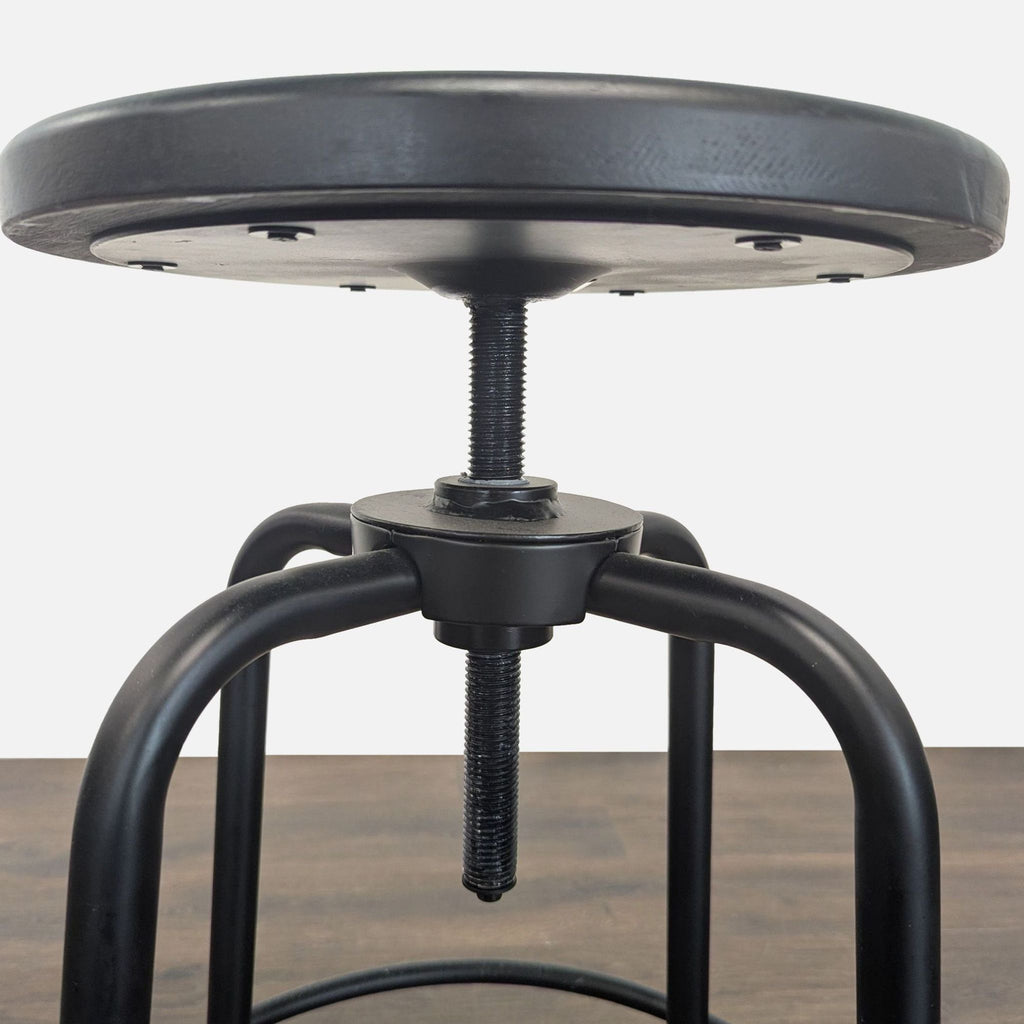Pair of Metal and Wood Adjustable Stools
