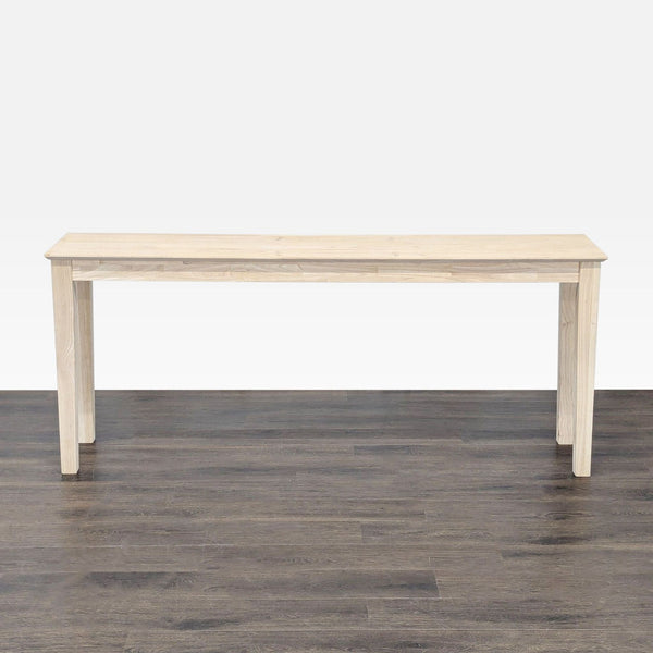Gracie Oaks rubberwood side table, natural finish, suitable for painting or staining, minimal design.  