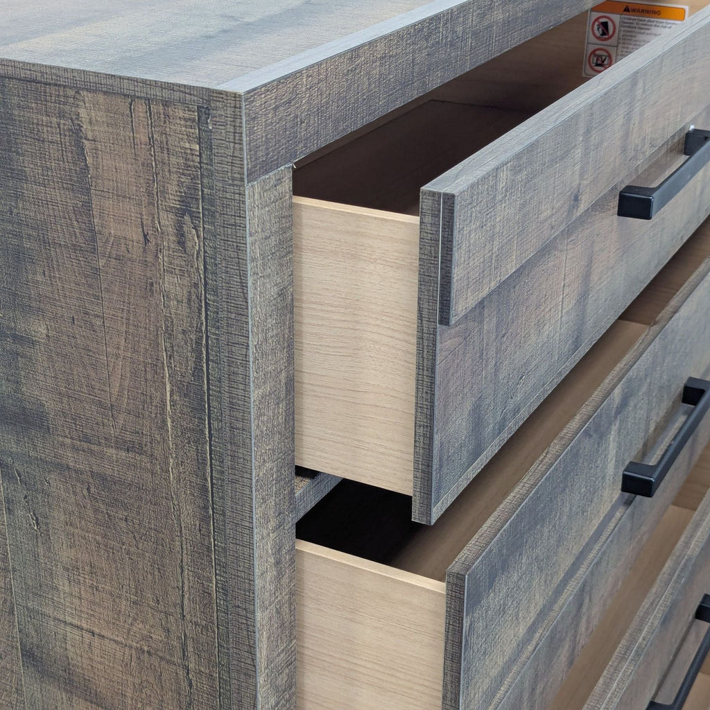 Crown Mark Rustic 5-Drawer Dresser with Modern Handles