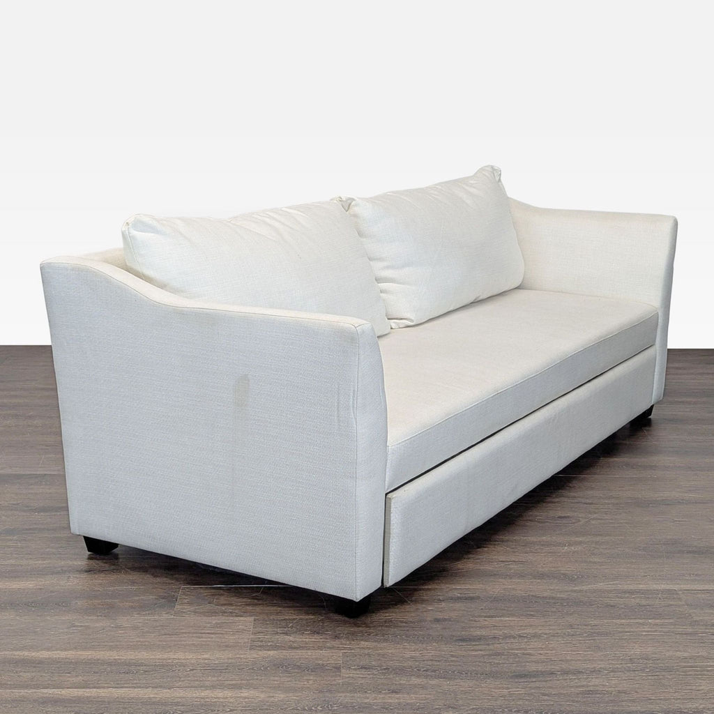 Pottery Barn York Slope Arm Modern Cream Sleeper Sofa with Pull-Out Bed