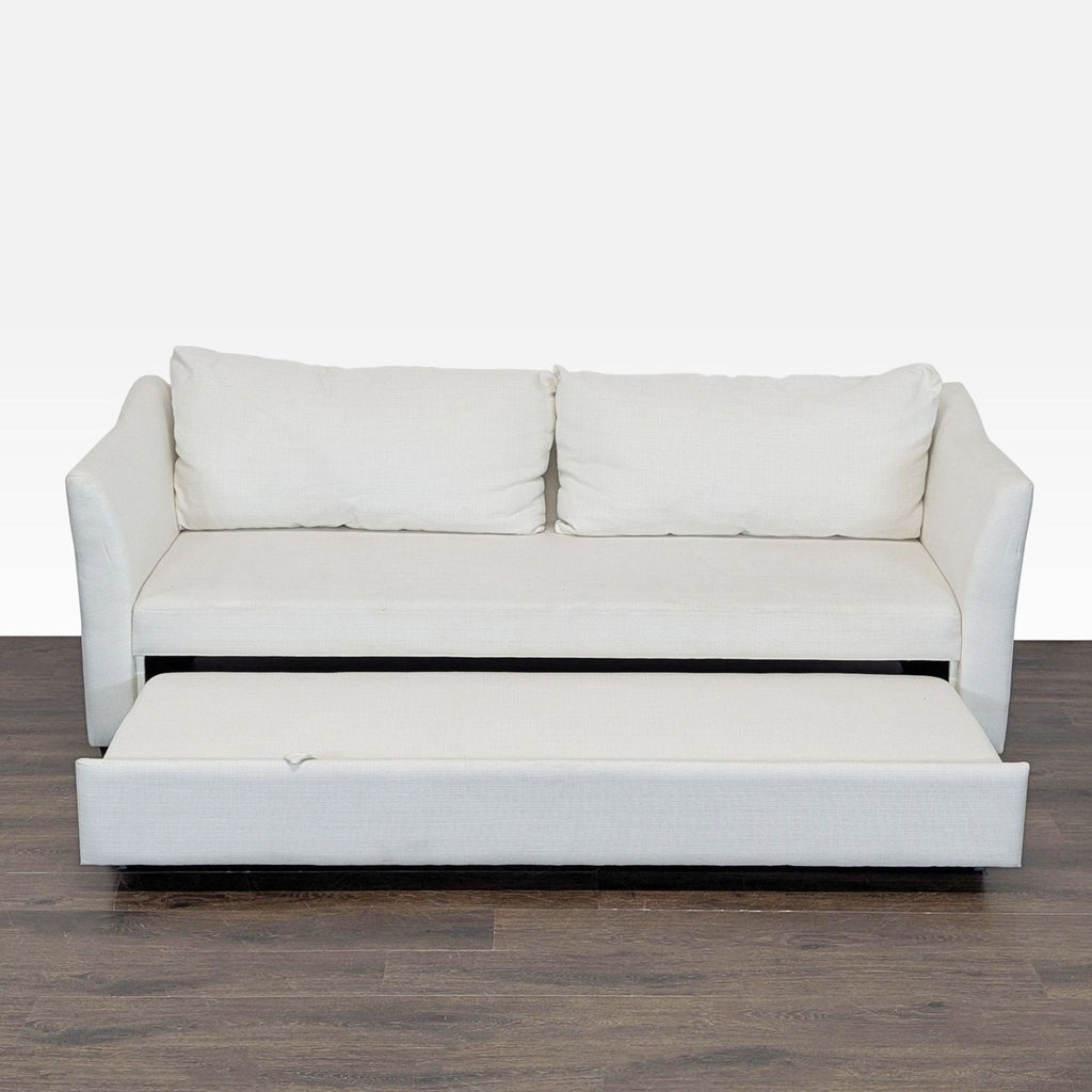 Pottery Barn York Slope Arm Modern Cream Sleeper Sofa with Pull-Out Bed