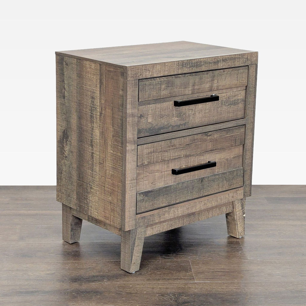 Crown Mark Rustic Two Drawer Nightstand