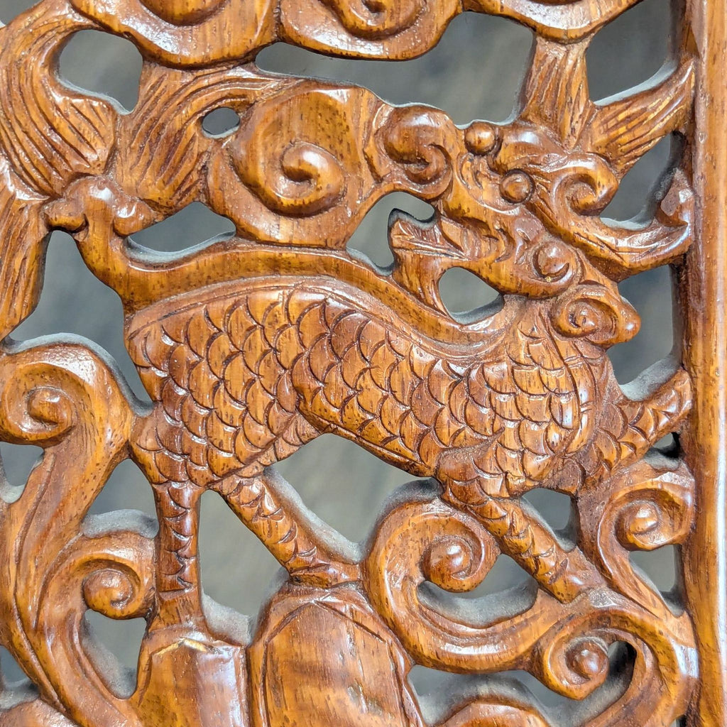 Chinese-Style Carved Folding Horseshoe Armchair