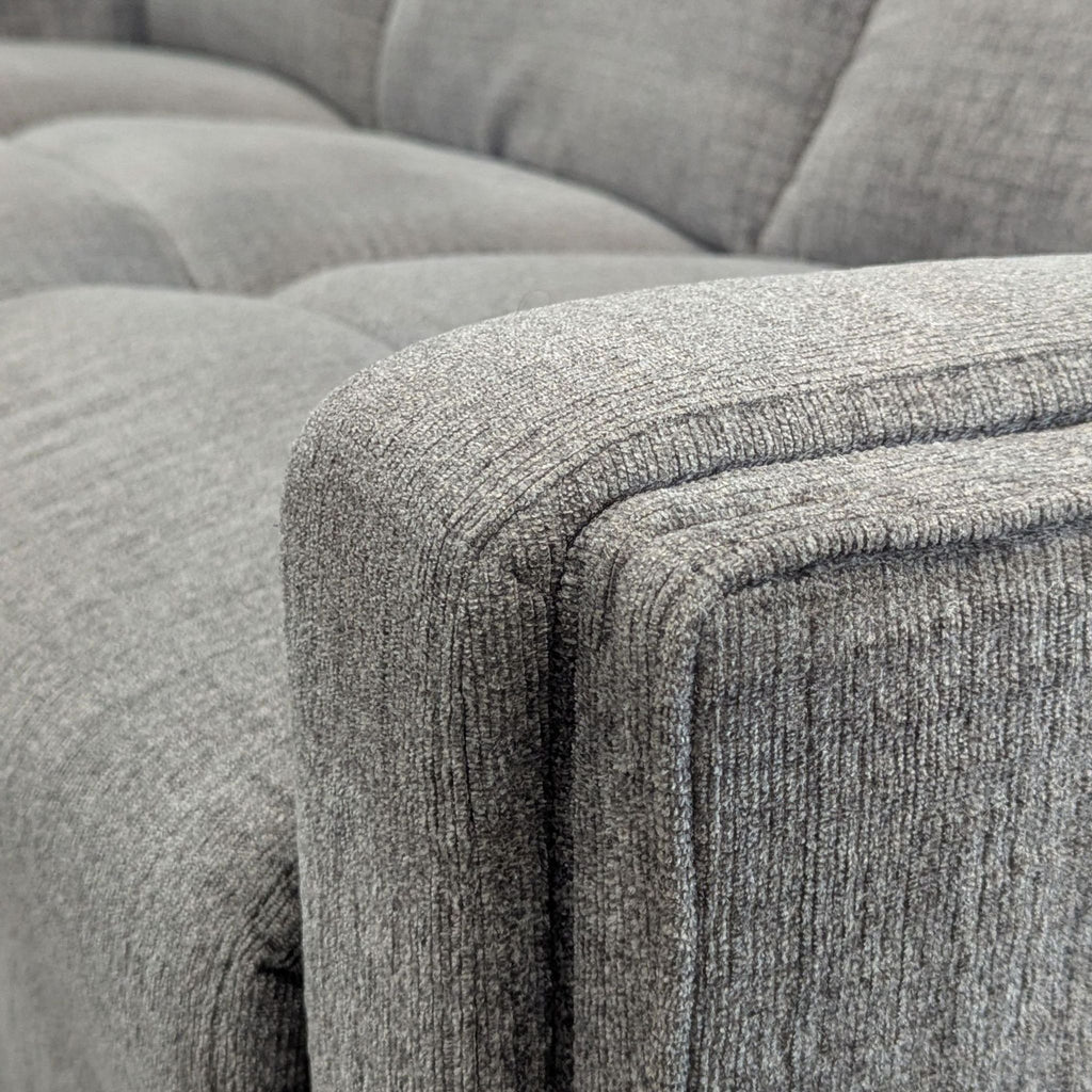Living Spaces 3-Seat Reclining Sofa in Gray Fabric