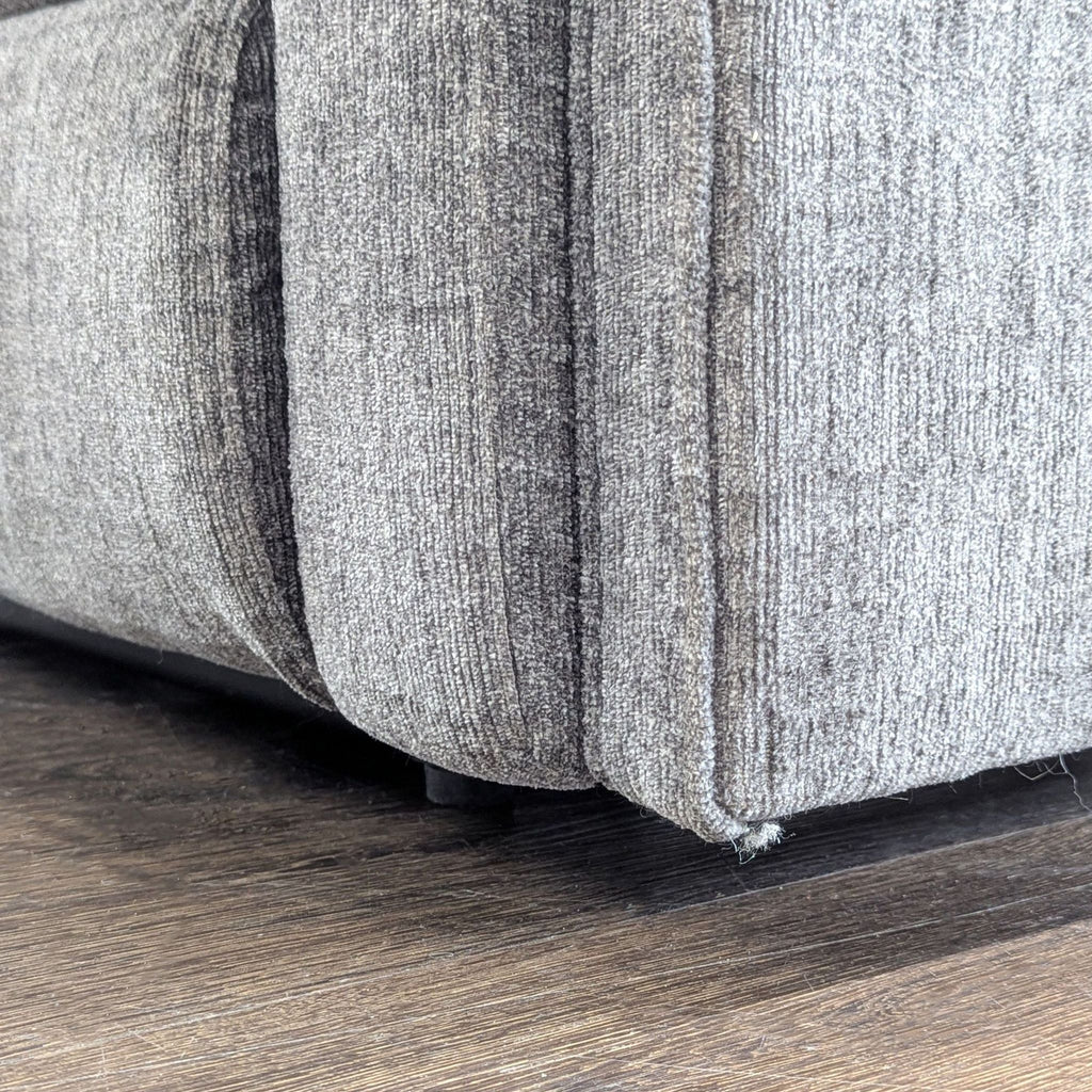 Living Spaces 3-Seat Reclining Sofa in Gray Fabric