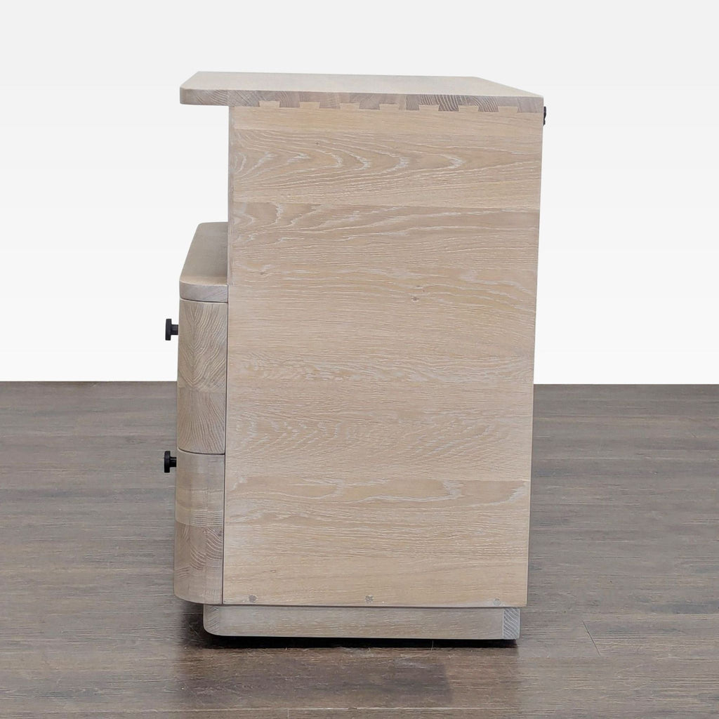 Two Drawer Nightstand with Open Shelf