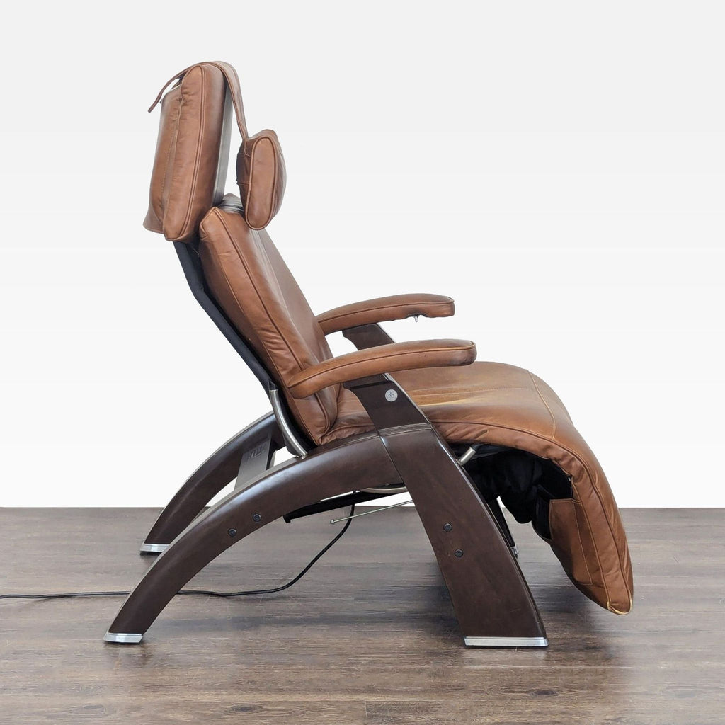 Human Touch PC-510 Brown Leather Electric Zero Gravity Recliner Lounge Chair
