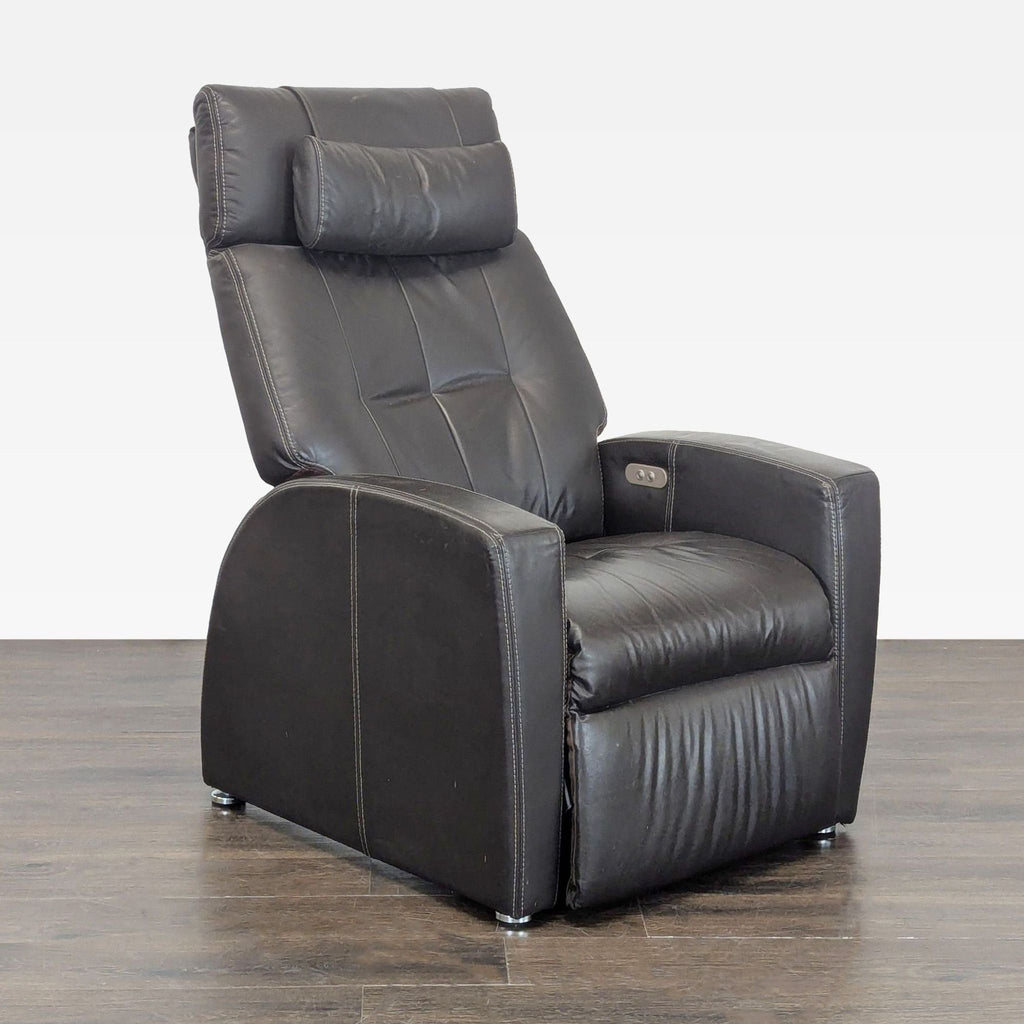 Sleek electric lounge recliner with cushioned seat, headrest, and contemporary design by Positive Posture.