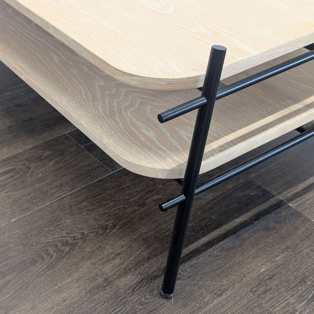 Two Tier Coffee Table on Metal Rod Frame